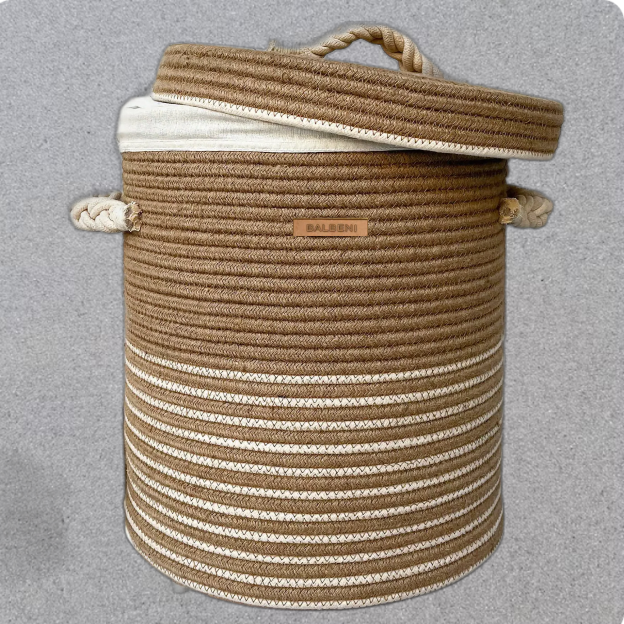 Cotton Laundry Basket with Lid